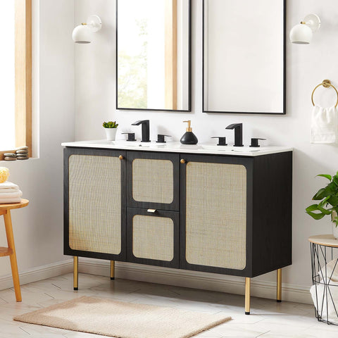Chaucer 48" Double Sink Bathroom Vanity Modway Model: eei-6701