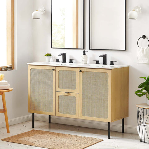 Chaucer 48" Double Sink Bathroom Vanity Modway Model: eei-6701