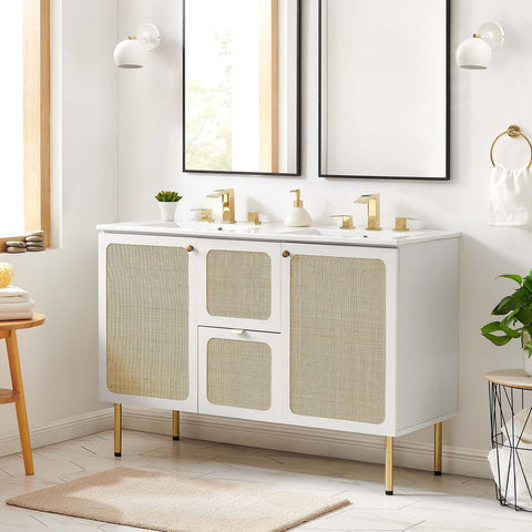 Chaucer 48" Double Sink Bathroom Vanity Modway Model: eei-6701