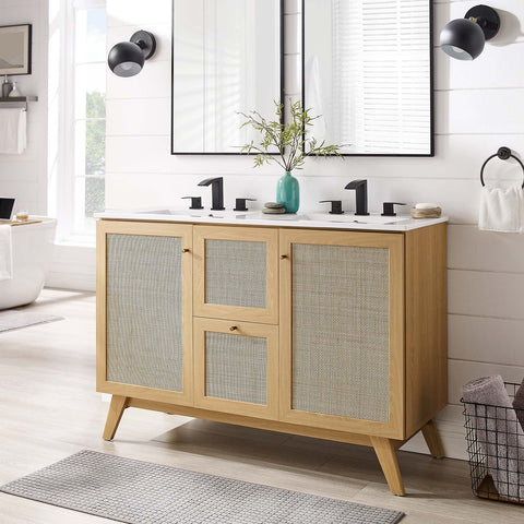 Soma 48” Double Sink Bathroom Vanity Modway Model: eei-6721