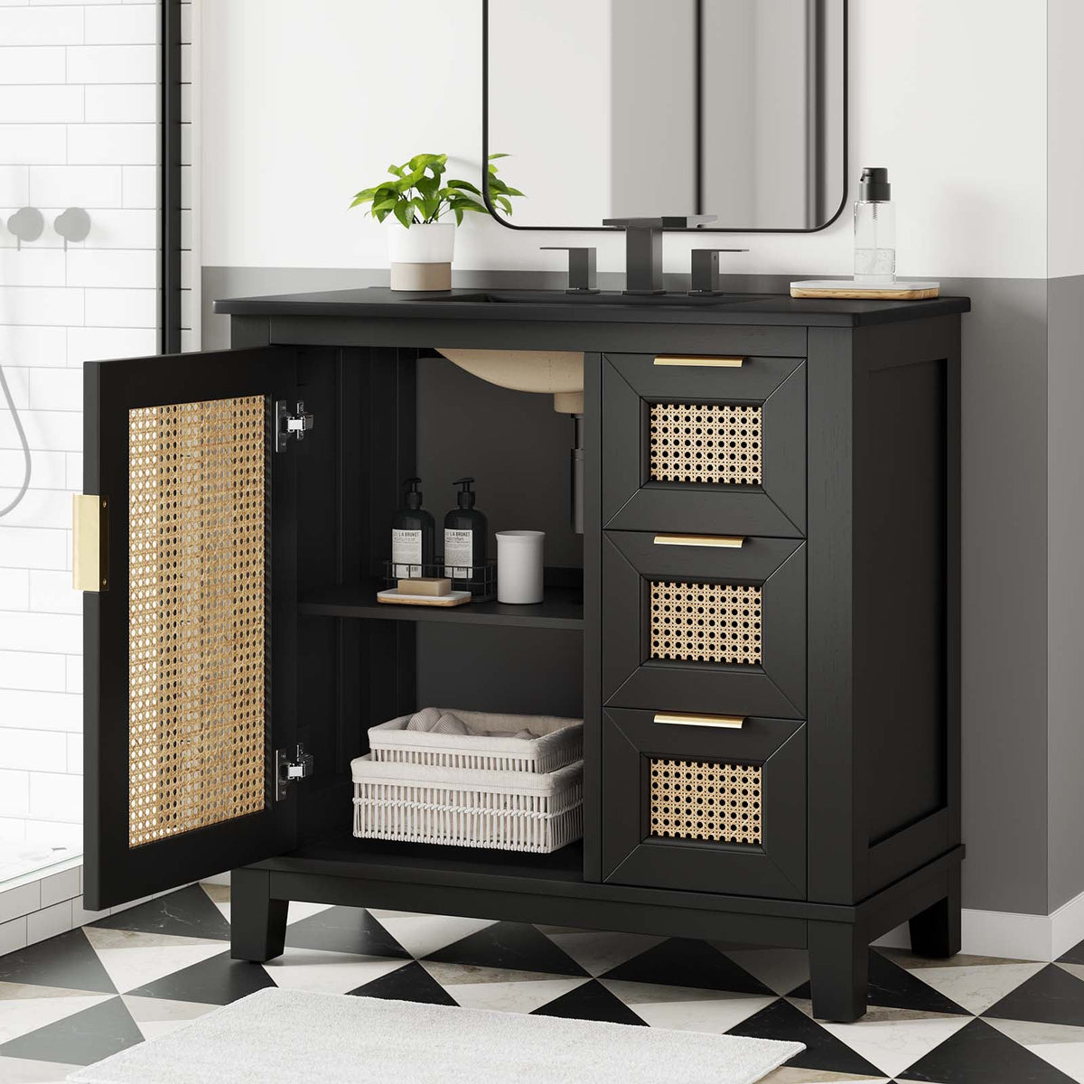 Dixie 36” Solid Wood Bathroom Vanity Cabinet Modway Model: eei-6726