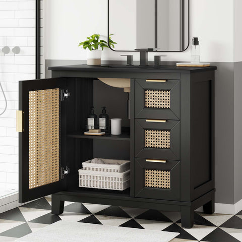 Dixie 36” Solid Wood Bathroom Vanity Cabinet Modway Model: eei-6726