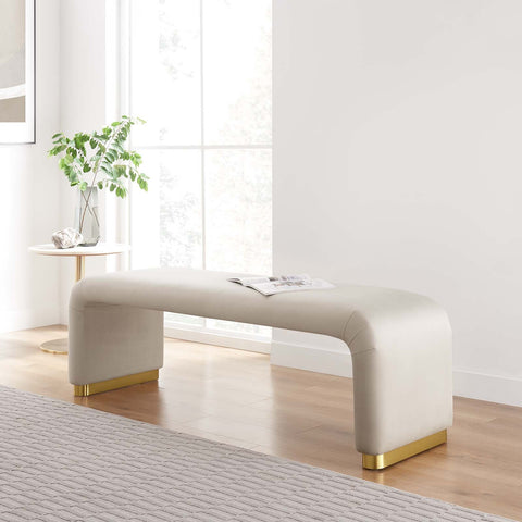 Koda Performance Velvet Waterfall Long Bench Modway Model: eei-6734
