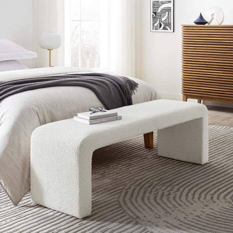 Simba Boucle Fabric Waterfall Long Bench Modway Model: eei-6736
