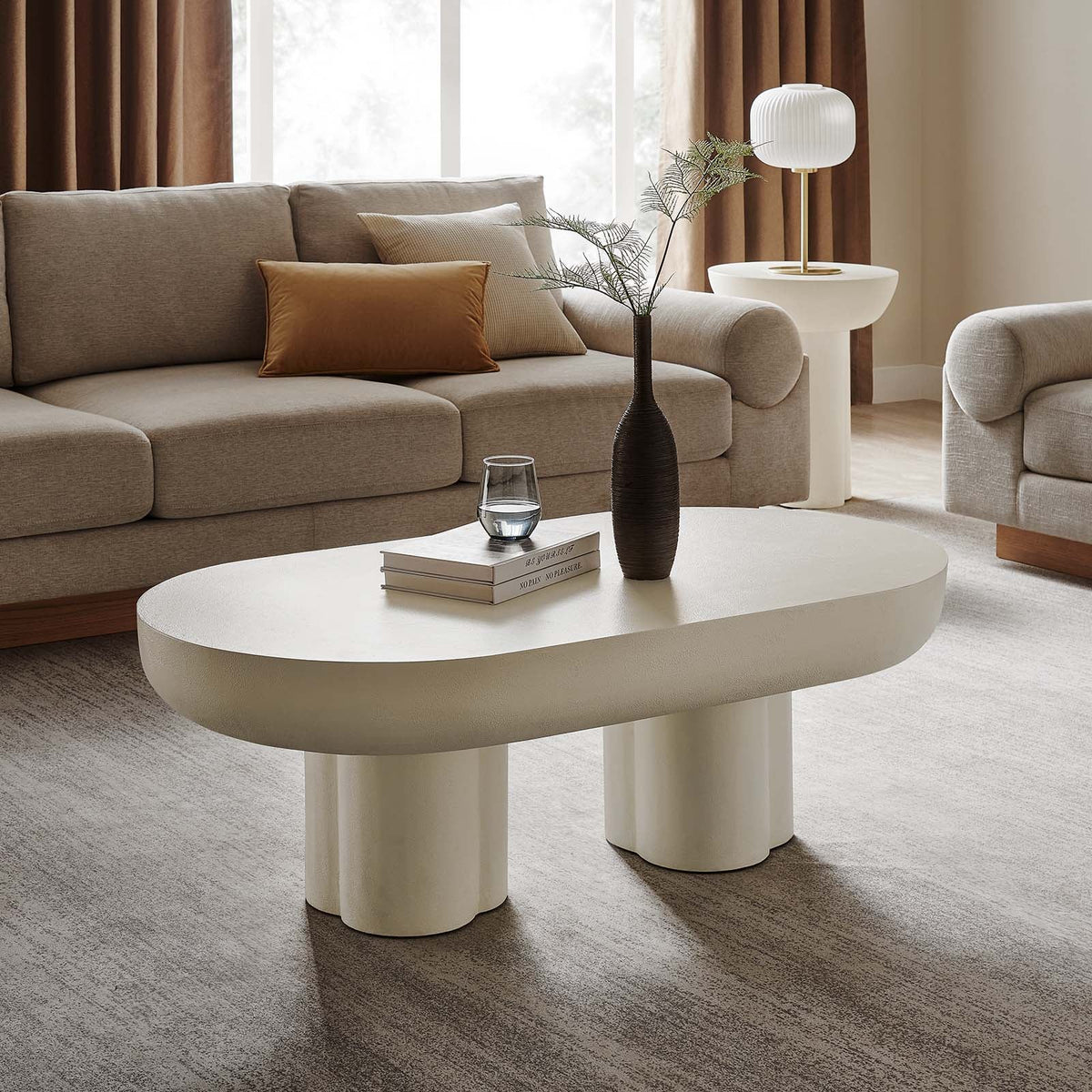 Caspian Oval Concrete Coffee Table Modway Model: eei-6763