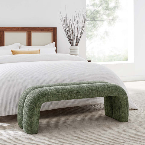Dax 50.5" Chenille Upholstered Accent Bench Modway Model: eei-6769