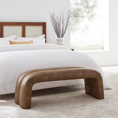 Dax 50.5" Vegan Leather Upholstered Accent Bench Modway Model: eei-6770