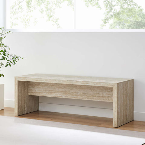 Mirella 53.5” Faux Travertine Bench Modway Model: eei-6774