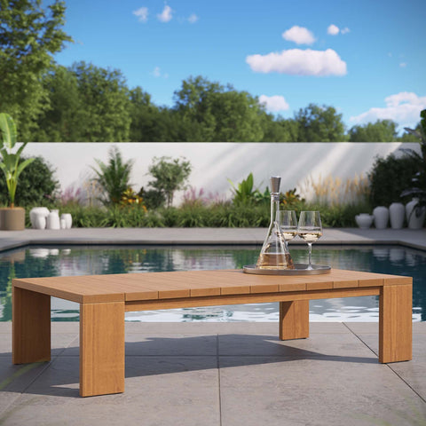 Tahoe Outdoor Patio Acacia Wood Coffee Table Modway Model: eei-6786