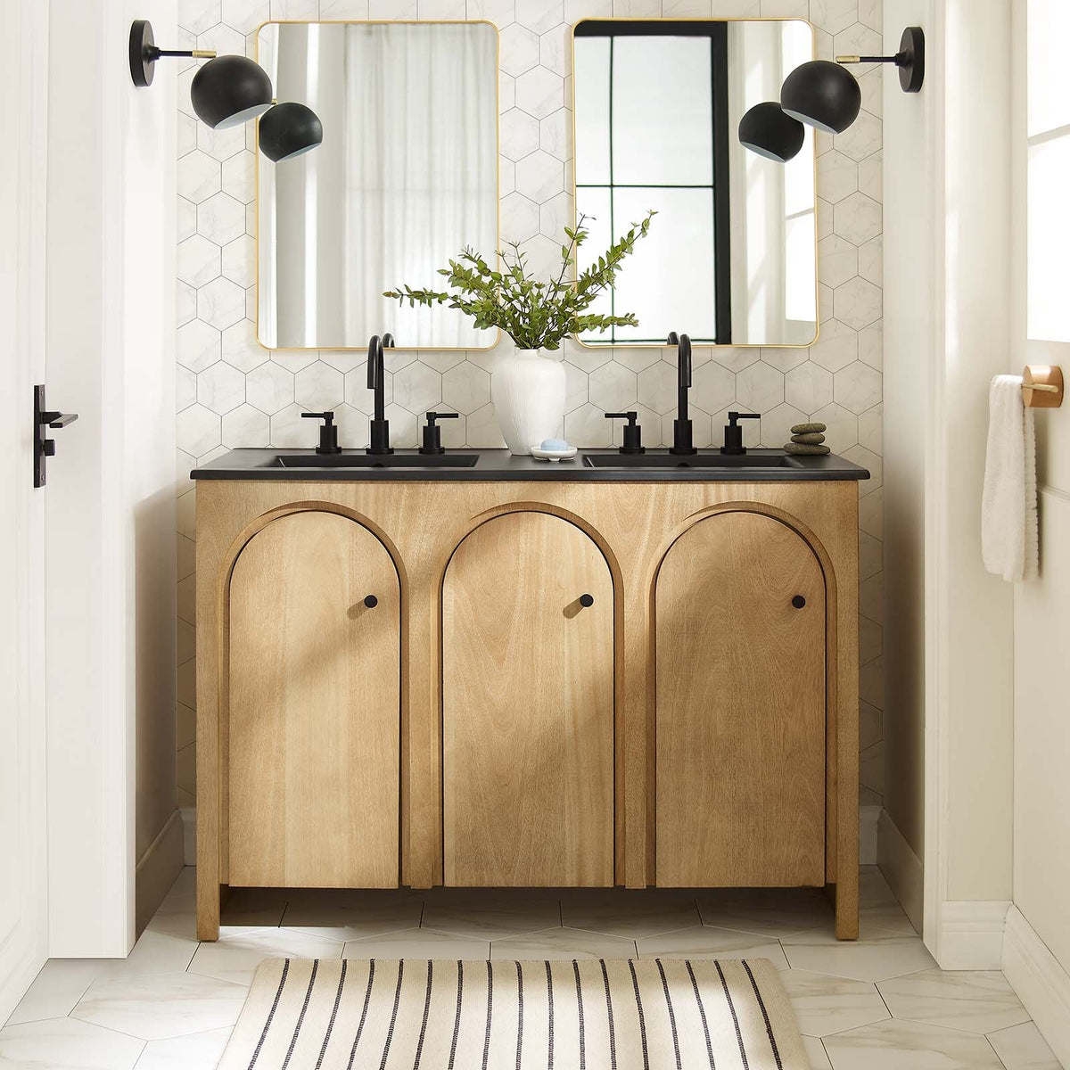 Appia 48" Double Sink Bathroom Vanity Modway Model: eei-6793