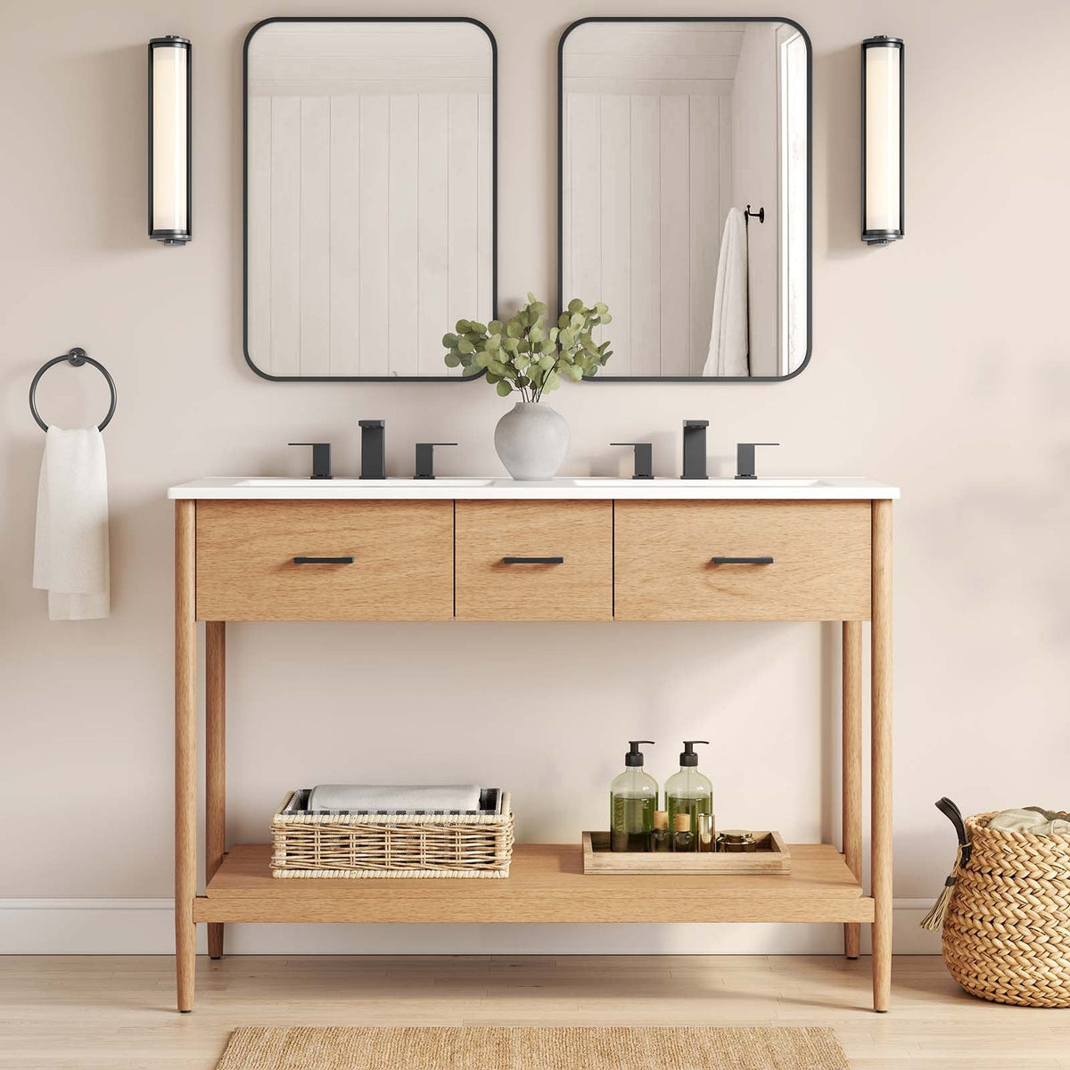 Zaire 48" Double Sink Bathroom Vanity Modway Model: eei-6826