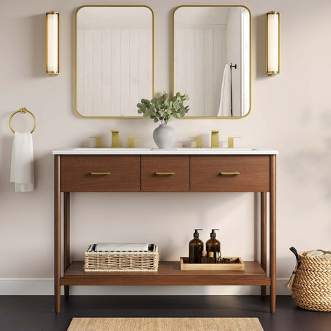 Zaire 48" Double Sink Bathroom Vanity Modway Model: eei-6826