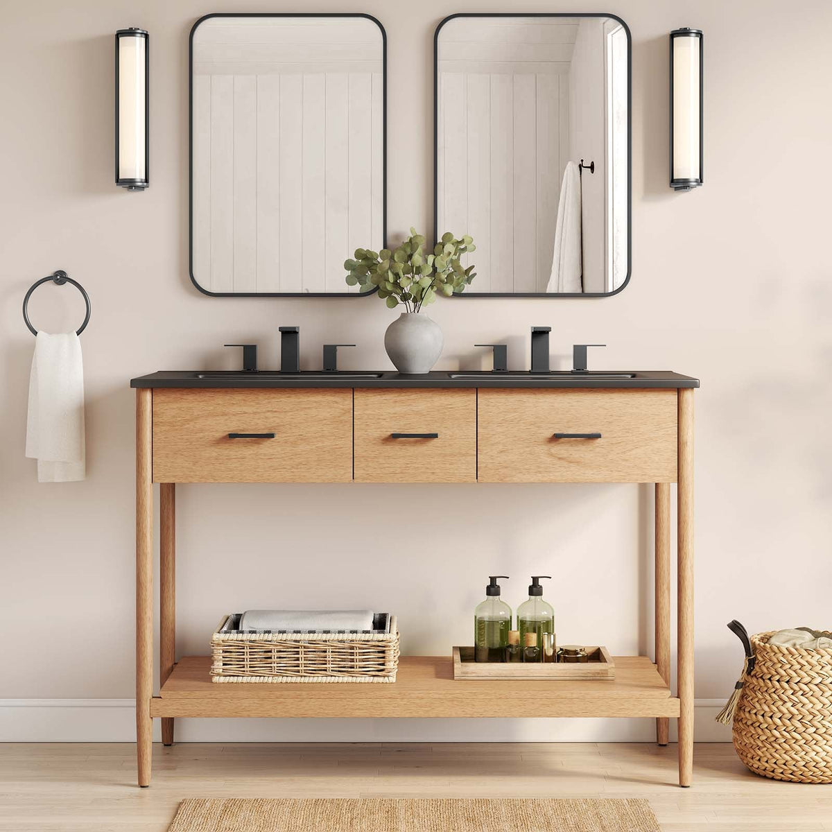 Zaire 48" Double Sink Bathroom Vanity Modway Model: eei-6827