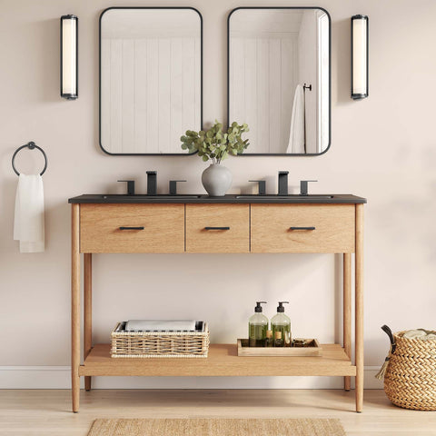 Zaire 48" Double Sink Bathroom Vanity Modway Model: eei-6827