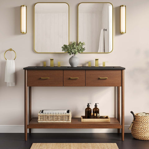 Zaire 48" Double Sink Bathroom Vanity Modway Model: eei-6827