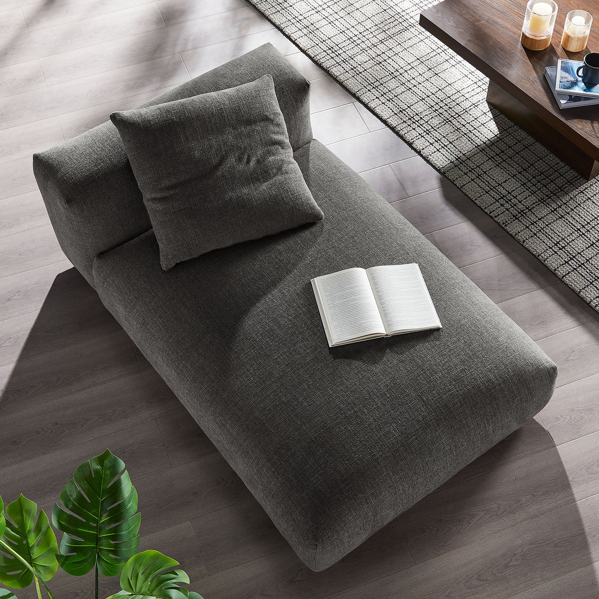 Solace Modular Upholstered Fabric Armless Chaise Lounge Modway Model: eei-6887