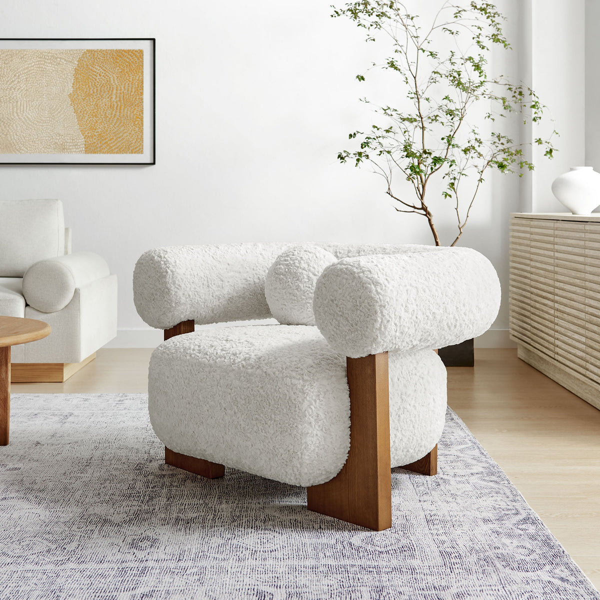 Jace Faux Fur Fabric Accent Chair Modway Model: eei-6997