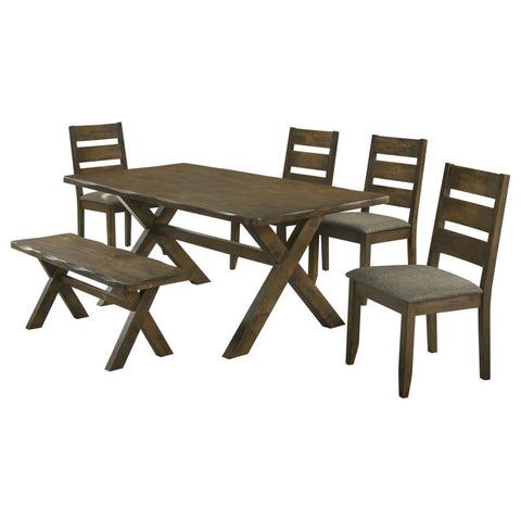 Coaster Alston Dining Room Set Knotty Nutmeg and Grey Model 106381-S6