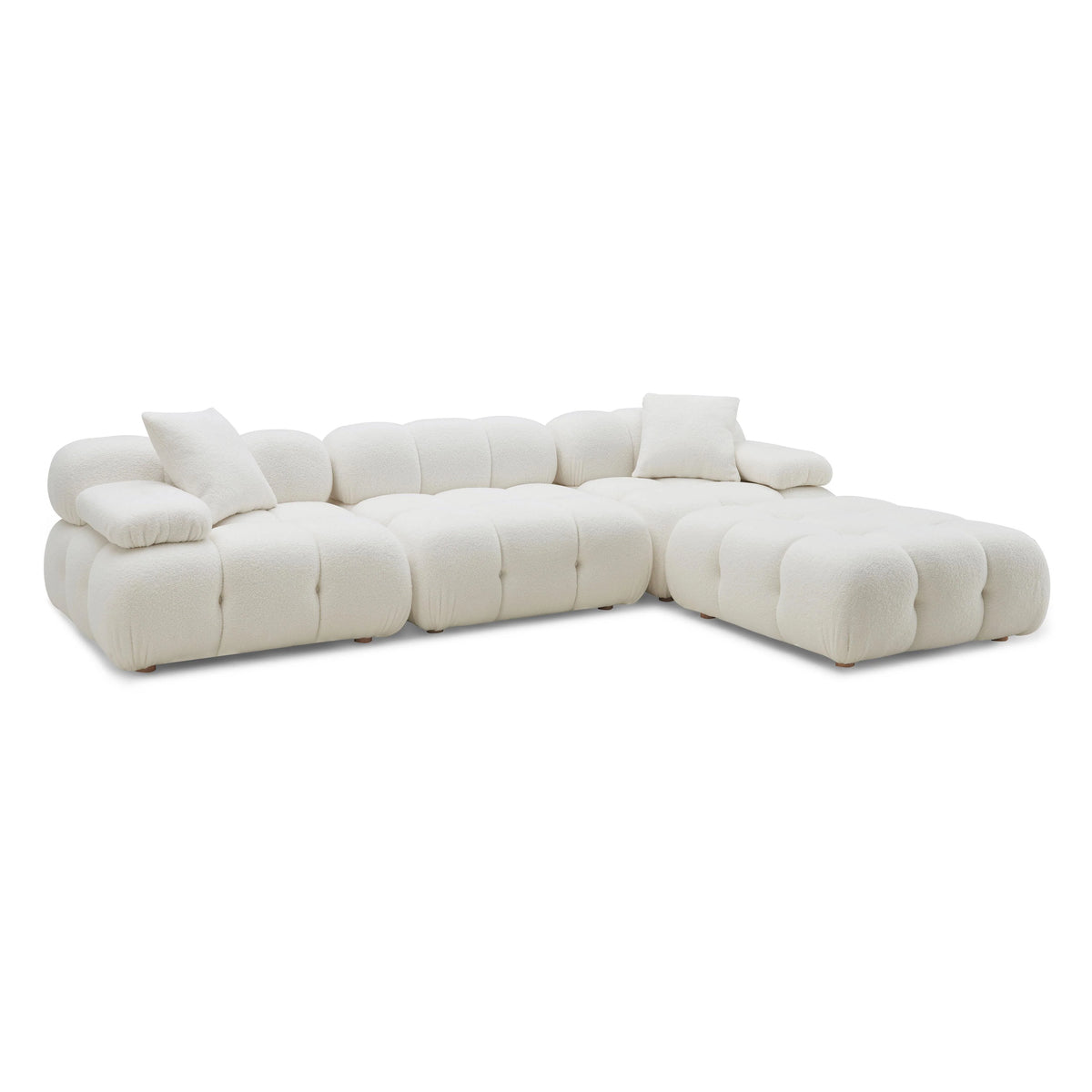 Calliope Cream Vegan Shearling 4-piece Modular Sectional Model: TOV-L68922-SEC
