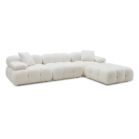 Calliope Cream Vegan Shearling 4-piece Modular Sectional Model: TOV-L68922-SEC