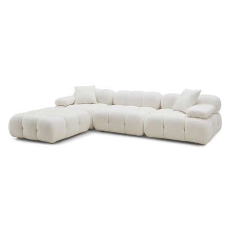 Calliope Cream Vegan Shearling 4-piece Modular Sectional Model: TOV-L68922-SEC