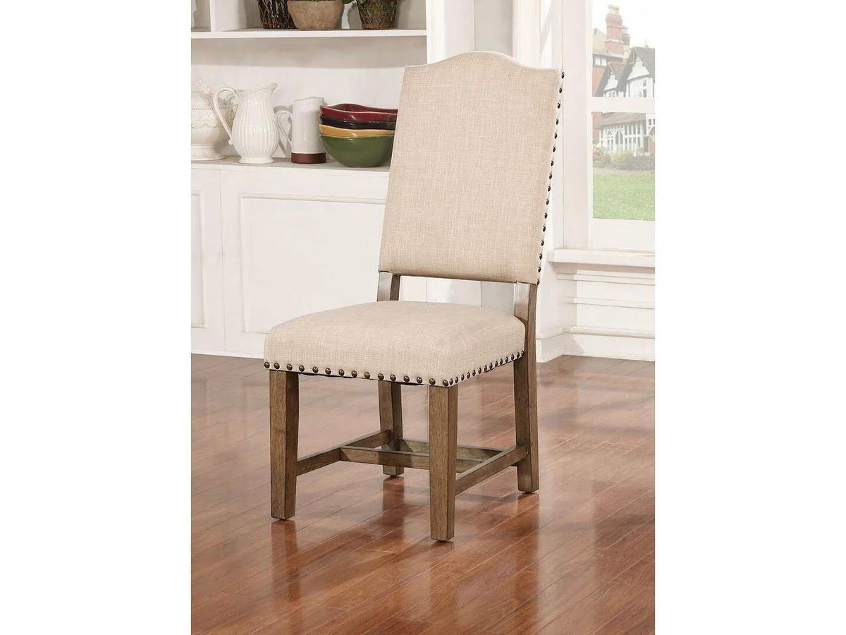 Julia Light Oak & Beige Side Chair (Set of 2) FURNITURE OF AMERICA - CM3014SC-2PK