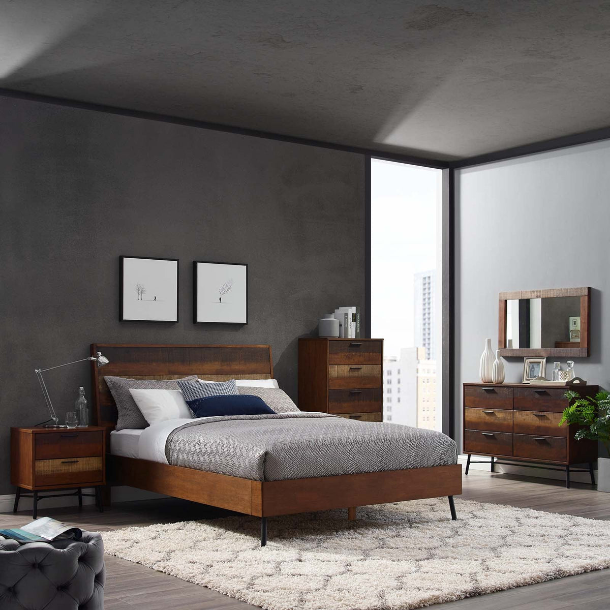 Arwen Rustic Wood Bed Modway Model: mod-5831