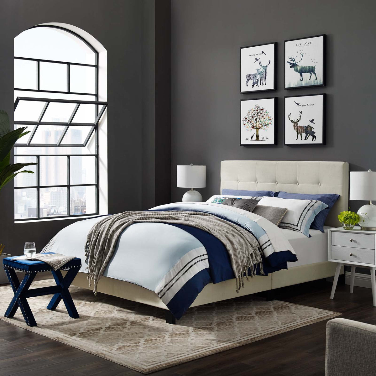 Amira Performance Velvet Bed Modway Model: mod-5871