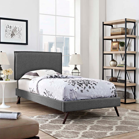 Amaris Fabric Platform Bed with Round Splayed Legs Modway Model: mod-5902