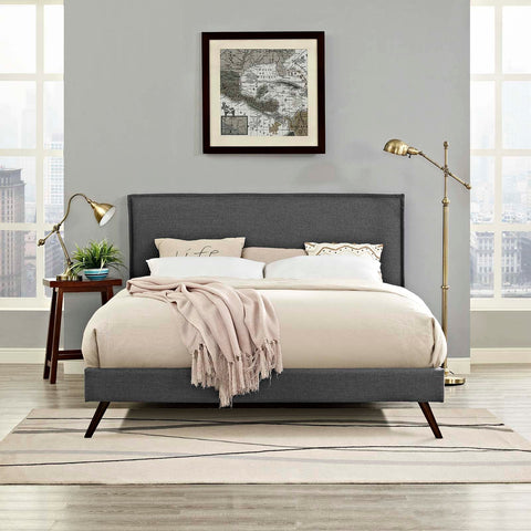 Amaris Fabric Platform Bed with Round Splayed Legs Modway Model: mod-5904