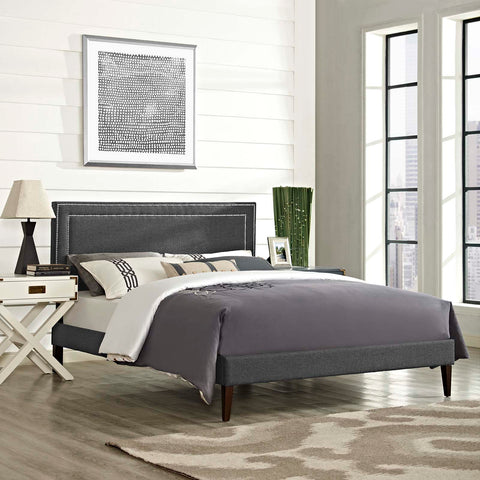 Virginia Fabric Platform Bed with Squared Tapered Legs Modway Model: mod-5921