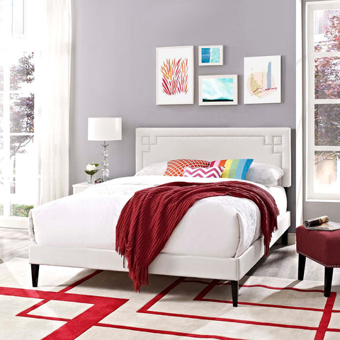 Ruthie Vinyl Platform Bed with Squared Tapered Legs Modway Model: mod-5938