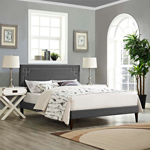 Ruthie Fabric Platform Bed with Squared Tapered Legs Modway Model: mod-5939