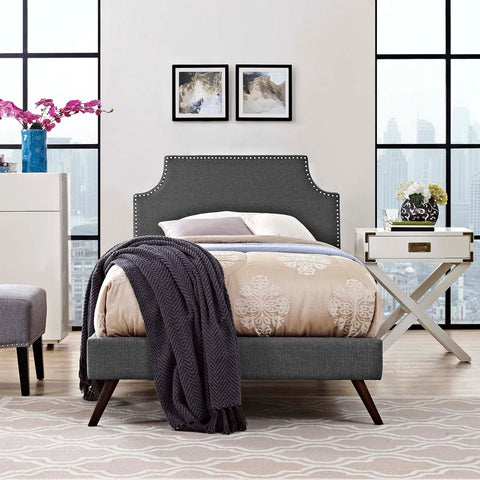 Corene Fabric Platform Bed with Round Splayed Legs Modway Model: mod-5943