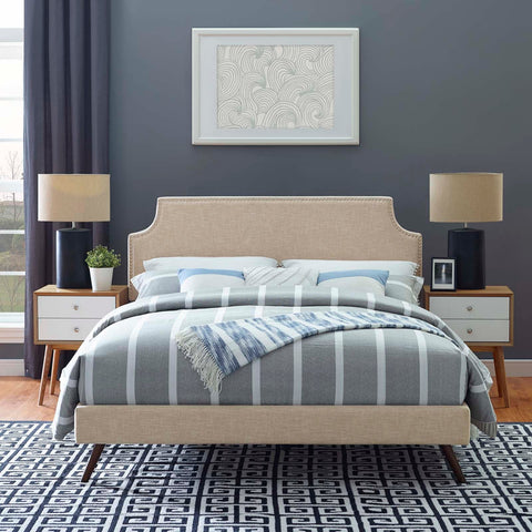 Corene Fabric Platform Bed with Round Splayed Legs Modway Model: mod-5947