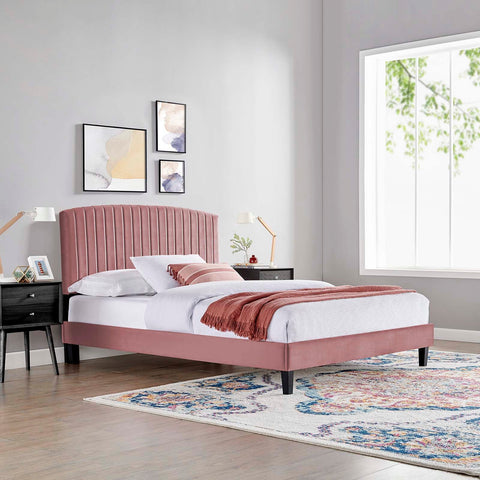 Alessi Performance Velvet Platform Bed Modway Model: mod-6283