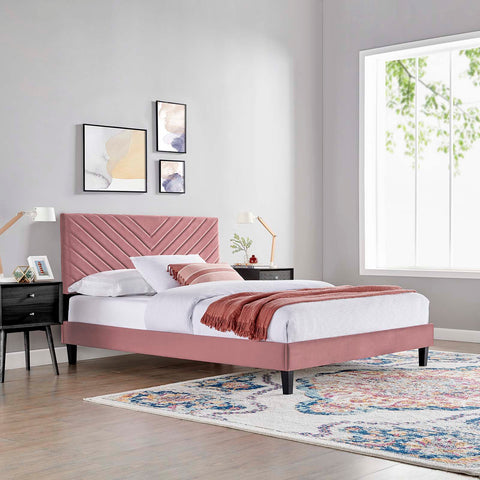 Roxanne Performance Velvet Platform Bed Modway Model: mod-6285