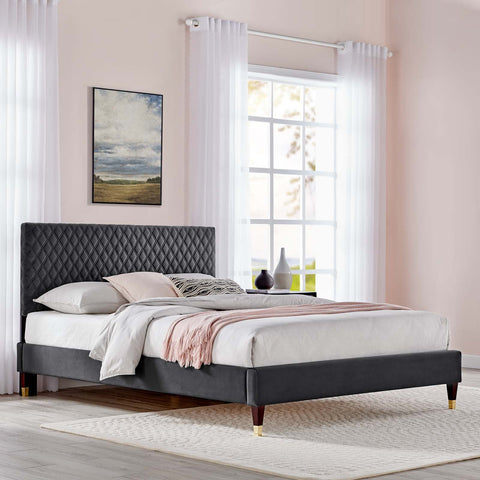 Garcelle Performance Velvet Platform Bed Modway Model: mod-6290