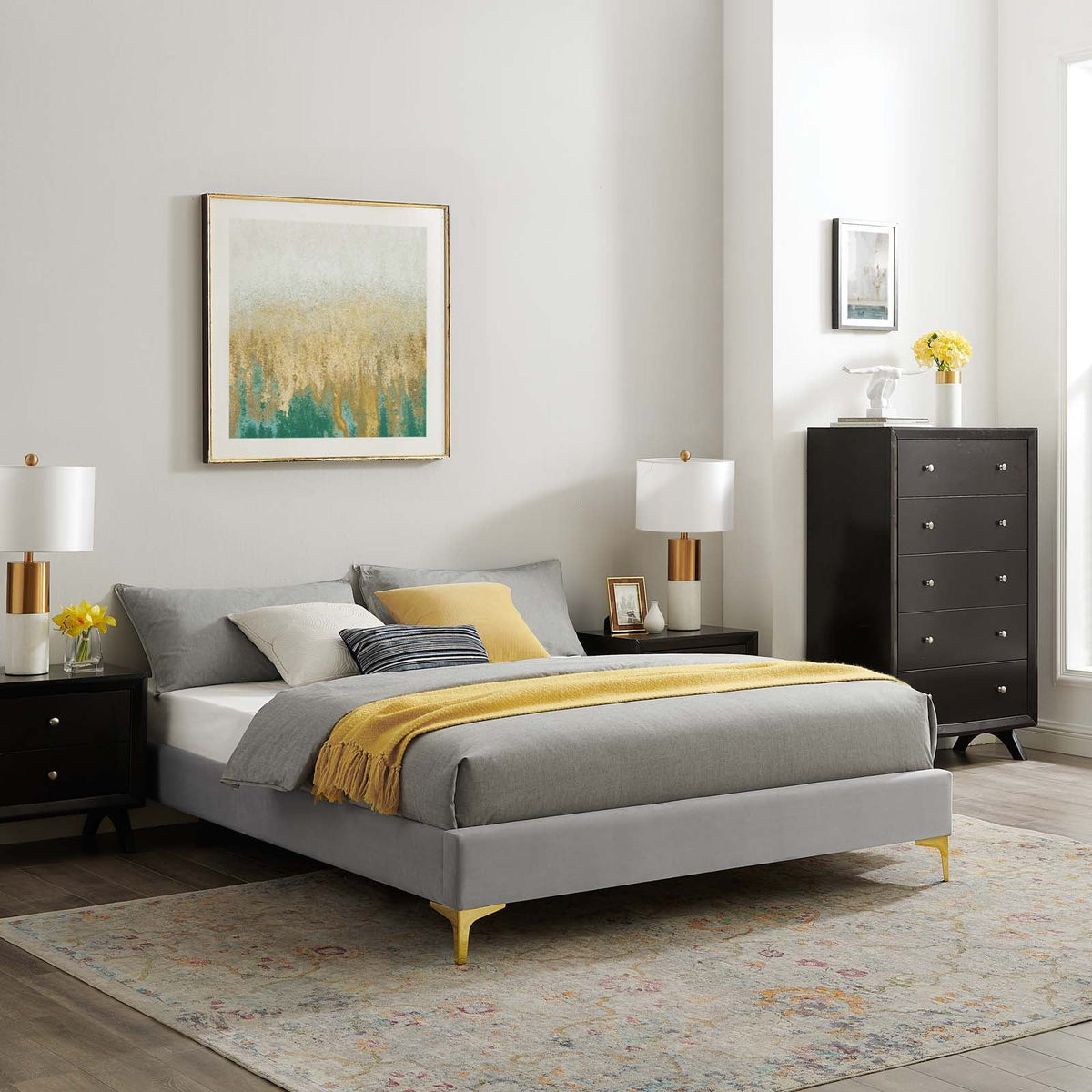 Sutton Performance Velvet Bed Frame Modway Model: mod-6305