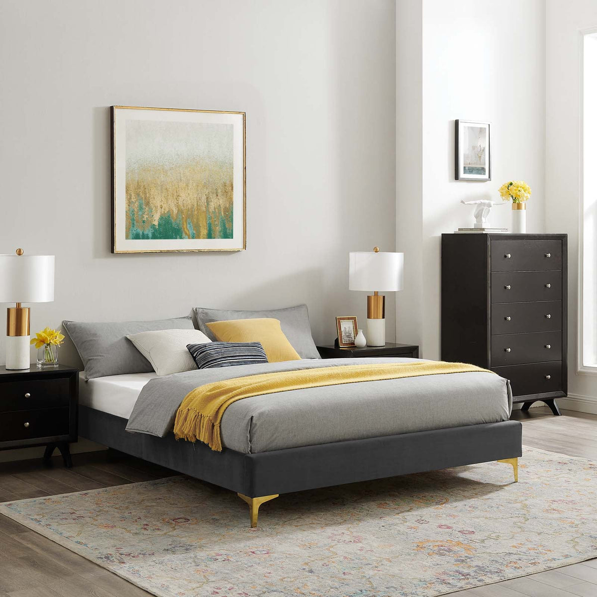 Sutton Performance Velvet Bed Frame Modway Model: mod-6306