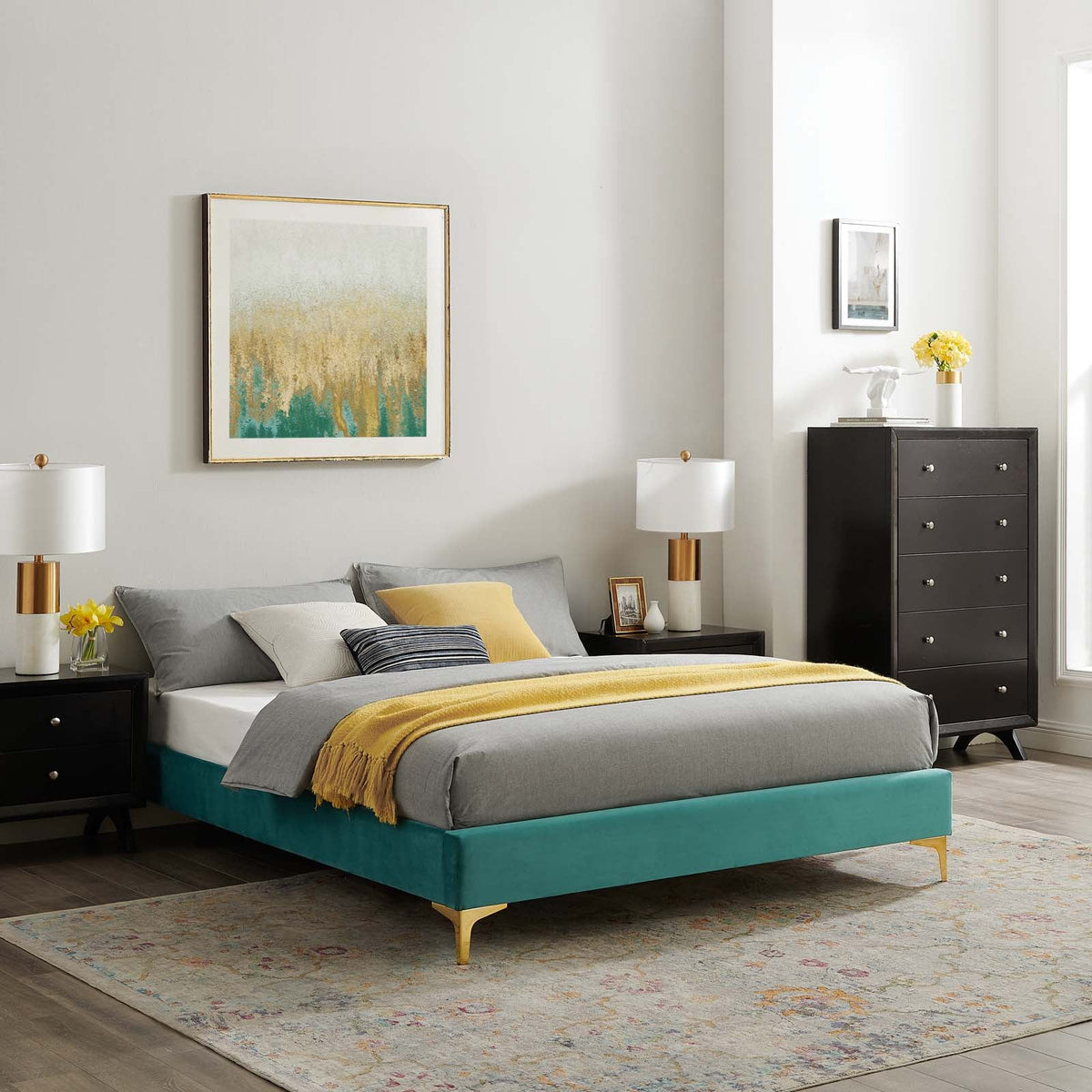 Sutton Performance Velvet Bed Frame Modway Model: mod-6307
