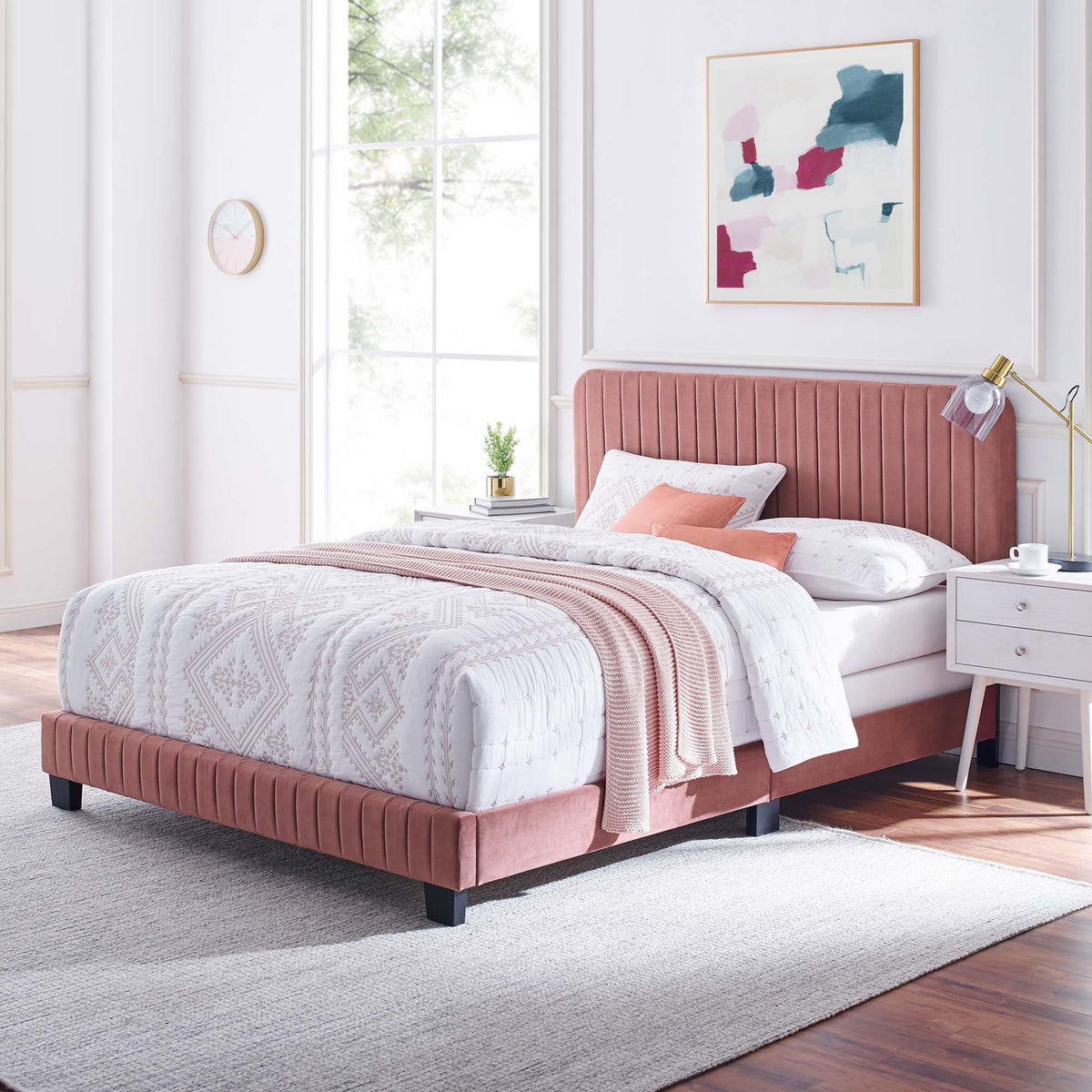 Celine Channel Tufted Performance Velvet Bed Modway Model: mod-6329