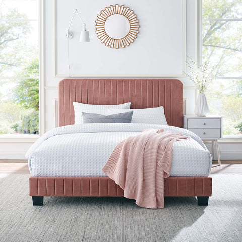 Celine Channel Tufted Performance Velvet Platform Bed Modway Model: mod-6335