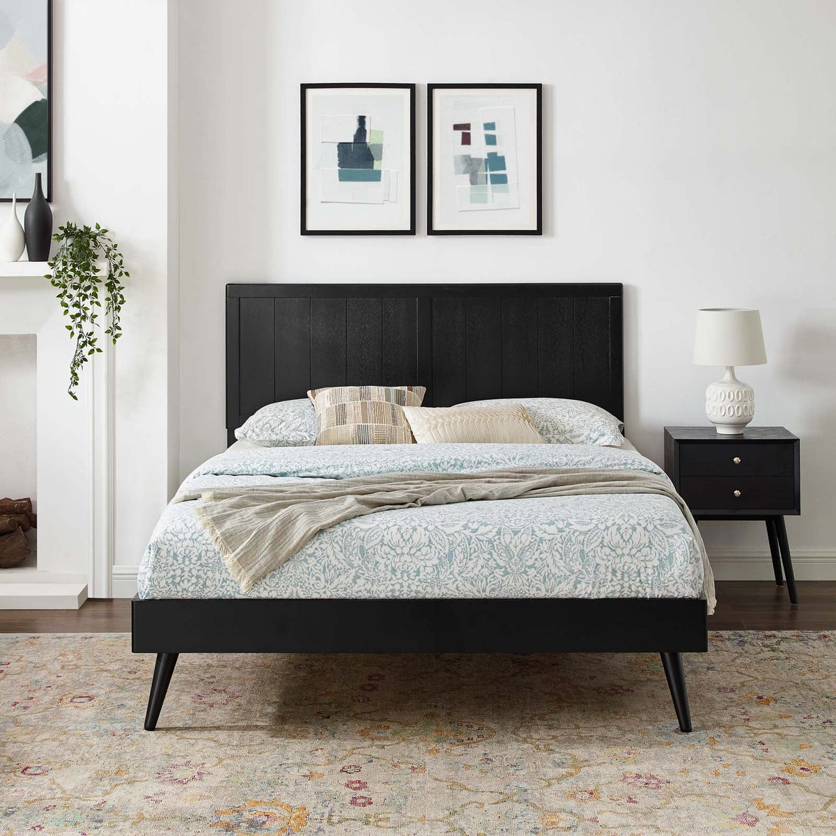 Alana Wood Platform Bed With Splayed Legs Modway Model: mod-6379