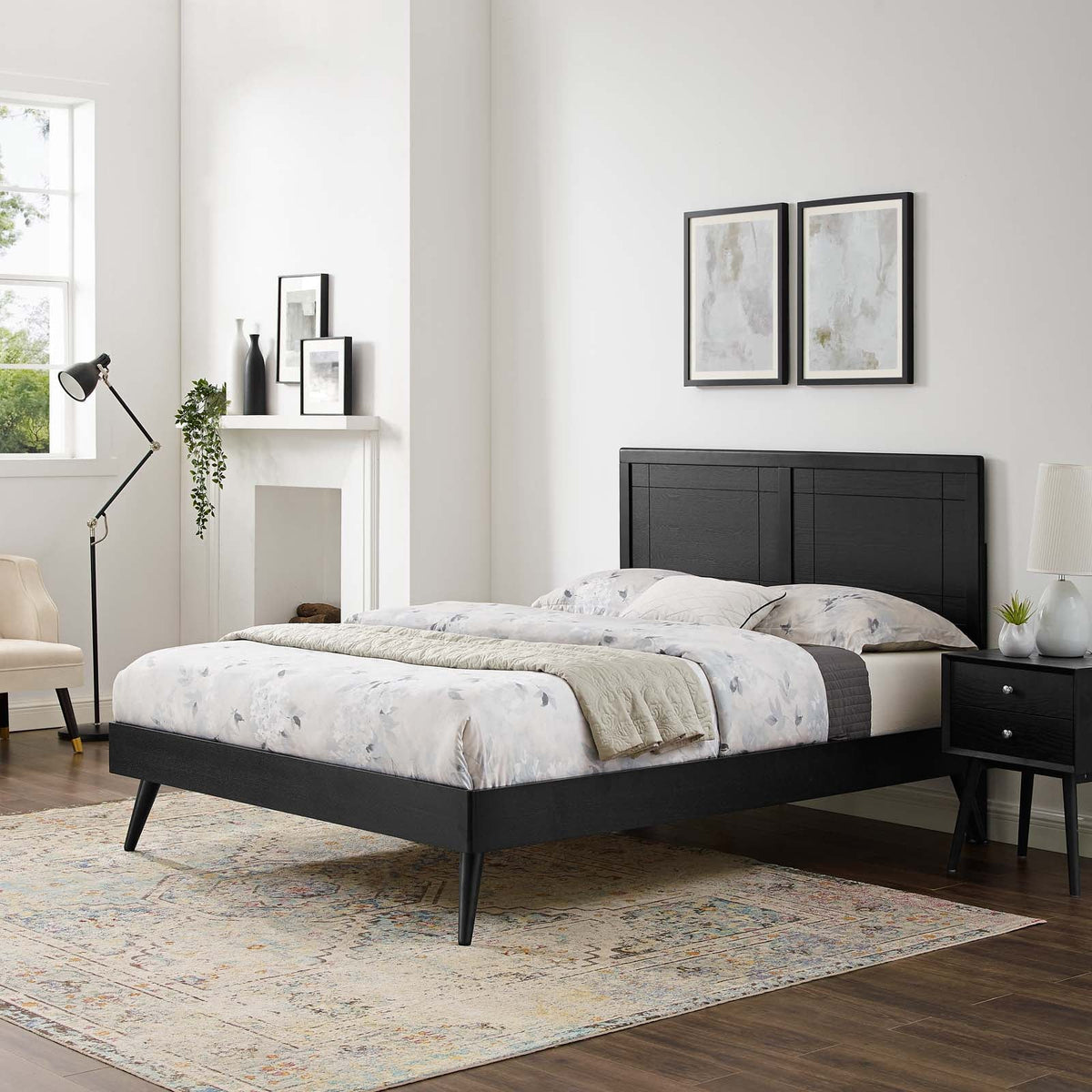 Marlee Wood Platform Bed With Splayed Legs Modway Model: mod-6382