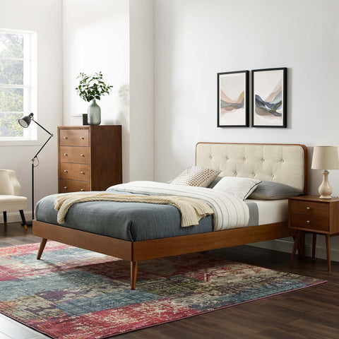 Bridgette Wood Platform Bed With Splayed Legs Modway Model: mod-6388