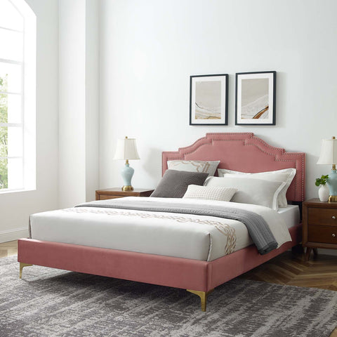 Adelaide Performance Velvet Platform Bed Modway Model: mod-6580