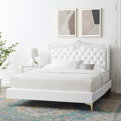 Clara Performance Velvet Platform Bed Modway Model: mod-6592