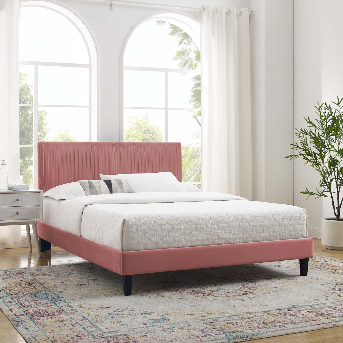 Peyton Performance Velvet Platform Bed Modway Model: mod-6597