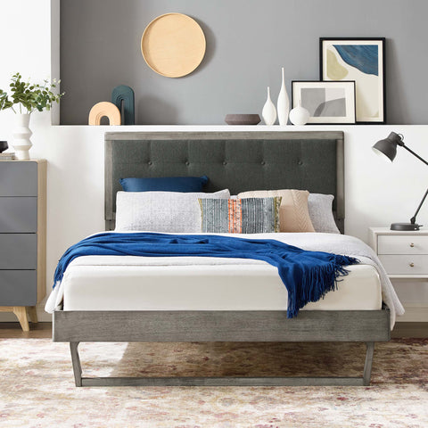 Willow Wood Platform Bed With Angular Frame Modway Model: mod-6635